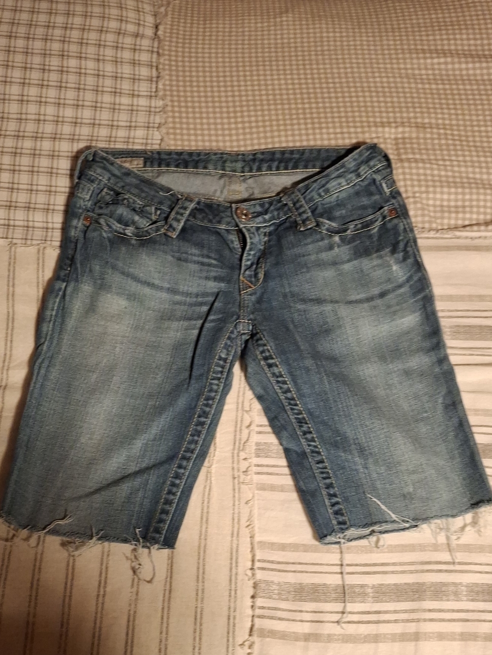 Big Star Light Blue Distressed Denim Bermuda Shorts